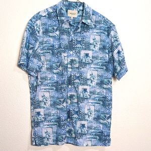 RedHead Tropical Fishing Hawaiian Shirt Large Button Front L